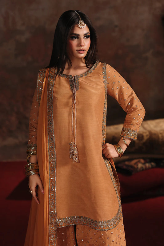 3-PC Embroidered Raw-Silk Suit CMA-5-170 (Pre-Order)